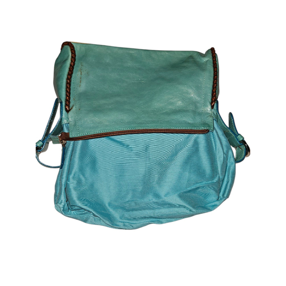 Claudia Firenze Teal Genuine Leather Shoulder Bag / Made in Italy - Picture 8 of 11